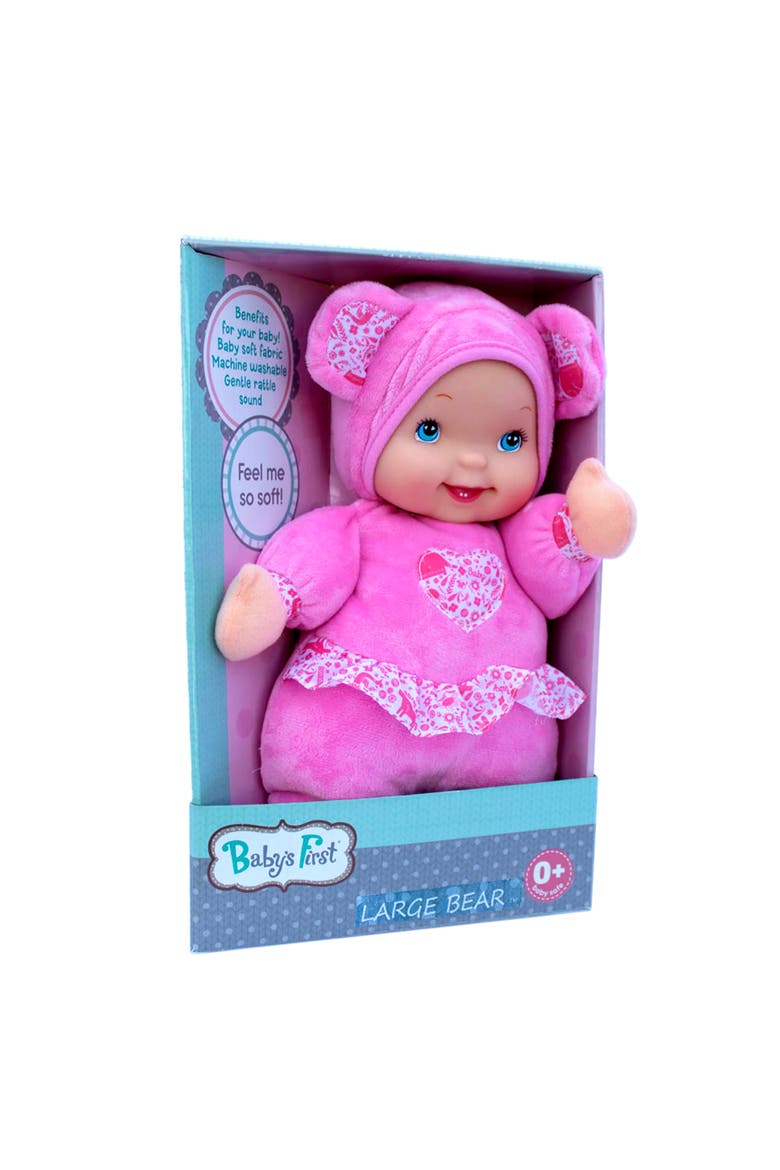 Love Bear Doll Pink Fleece Outfit, 3Mo+, Alternate, color, Multicolored
