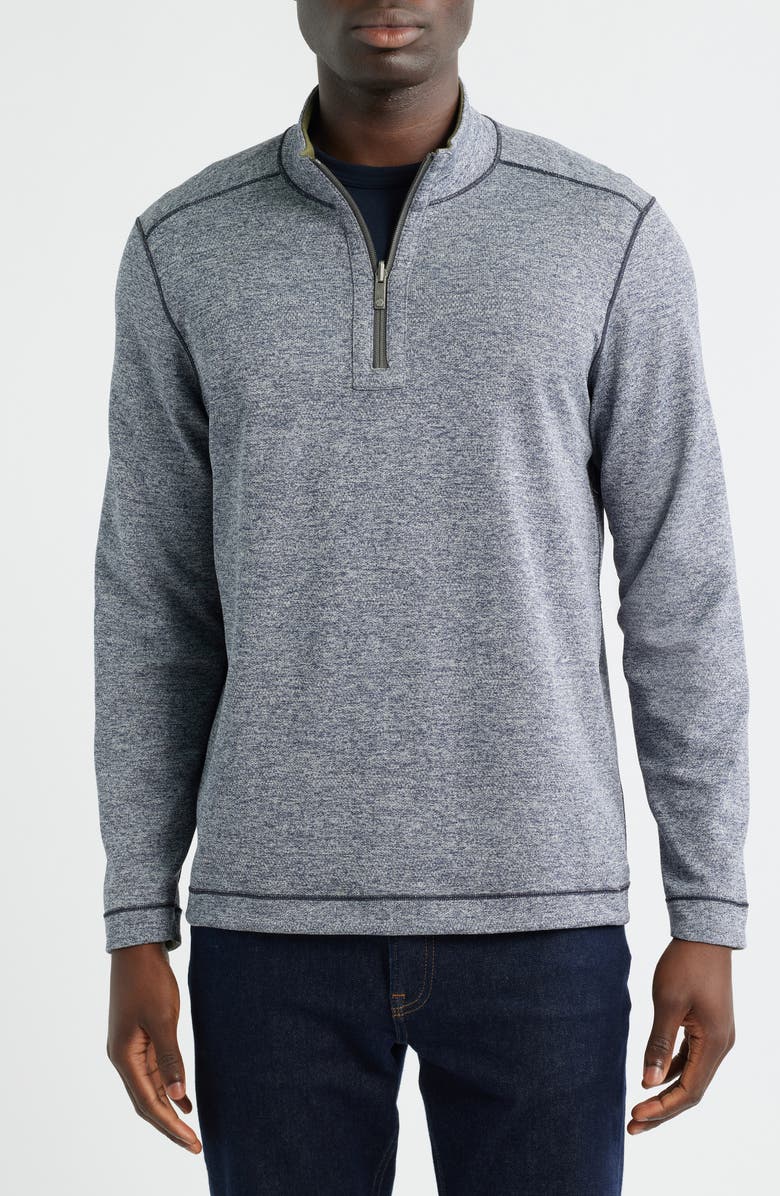 Johnston & Murphy XC4<sup>®</sup> Reversible Performance Quarter Zip, Alternate, color, Olive/ Navy
