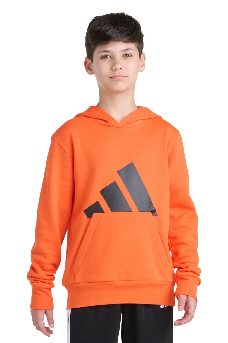 Kids' Big Logo Fleece Hoodie, Main, color, DARK ORANGE