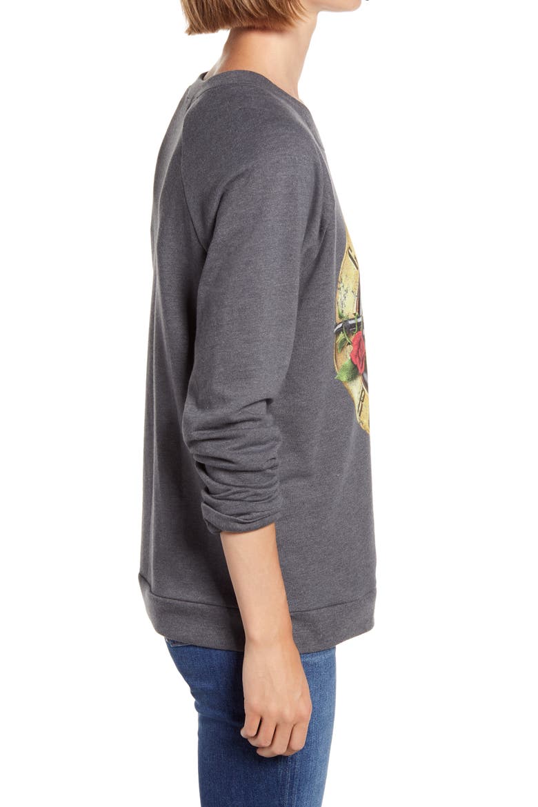 Band Graphic Sweatshirt, Alternate, color, GREY- ROSES