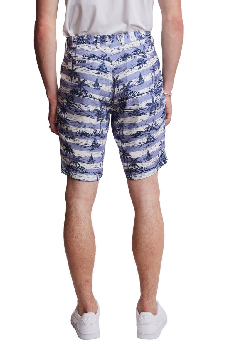 Felix Slim Fit Shorts, Alternate, color, INDIGO PALMS STRIPE