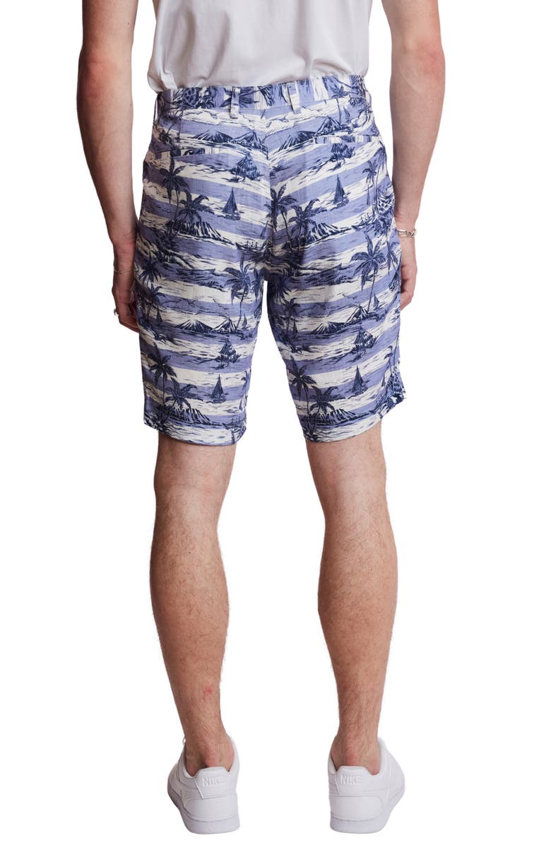 PAISLEY & GRAY Felix Slim Fit Shorts, Alternate, color, Indigo Palms Stripe