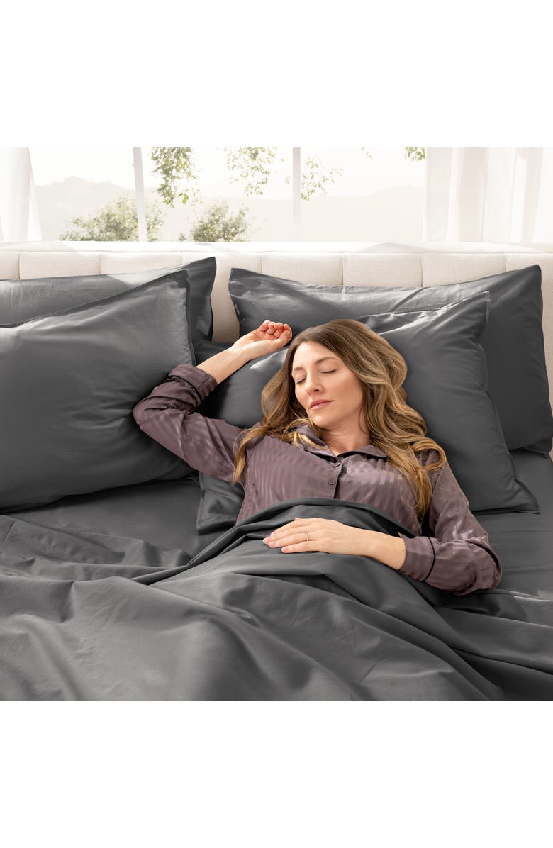 Bare Home 400 Thread Count Organic Cotton Sateen Sheet Set - Full XL, Alternate, color, Grey