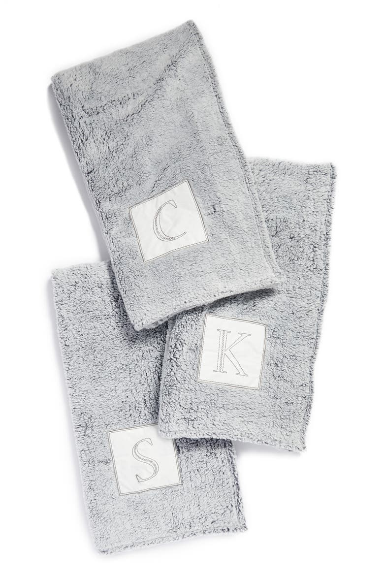 Frosted Monogram Throw Blanket, Alternate, color, GREY-C