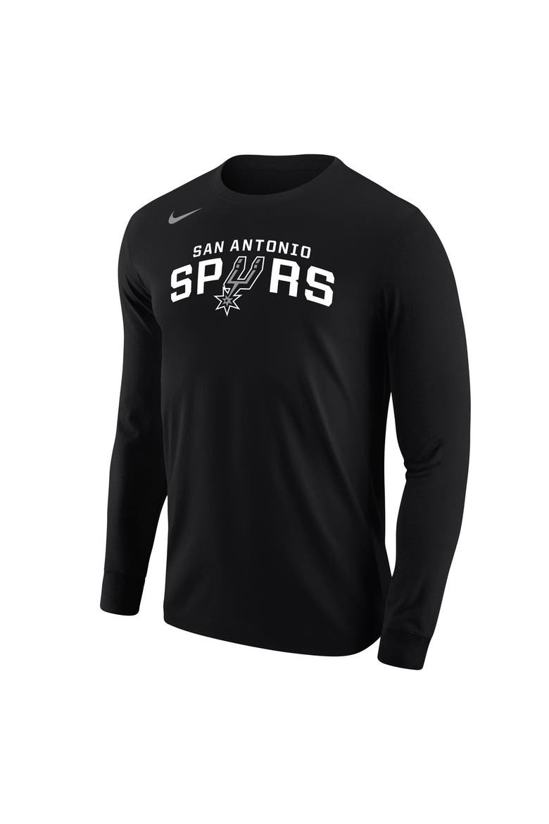 Men's Nike Black San Antonio Spurs Logo Core Long Sleeve T-Shirt, Alternate, color, Black