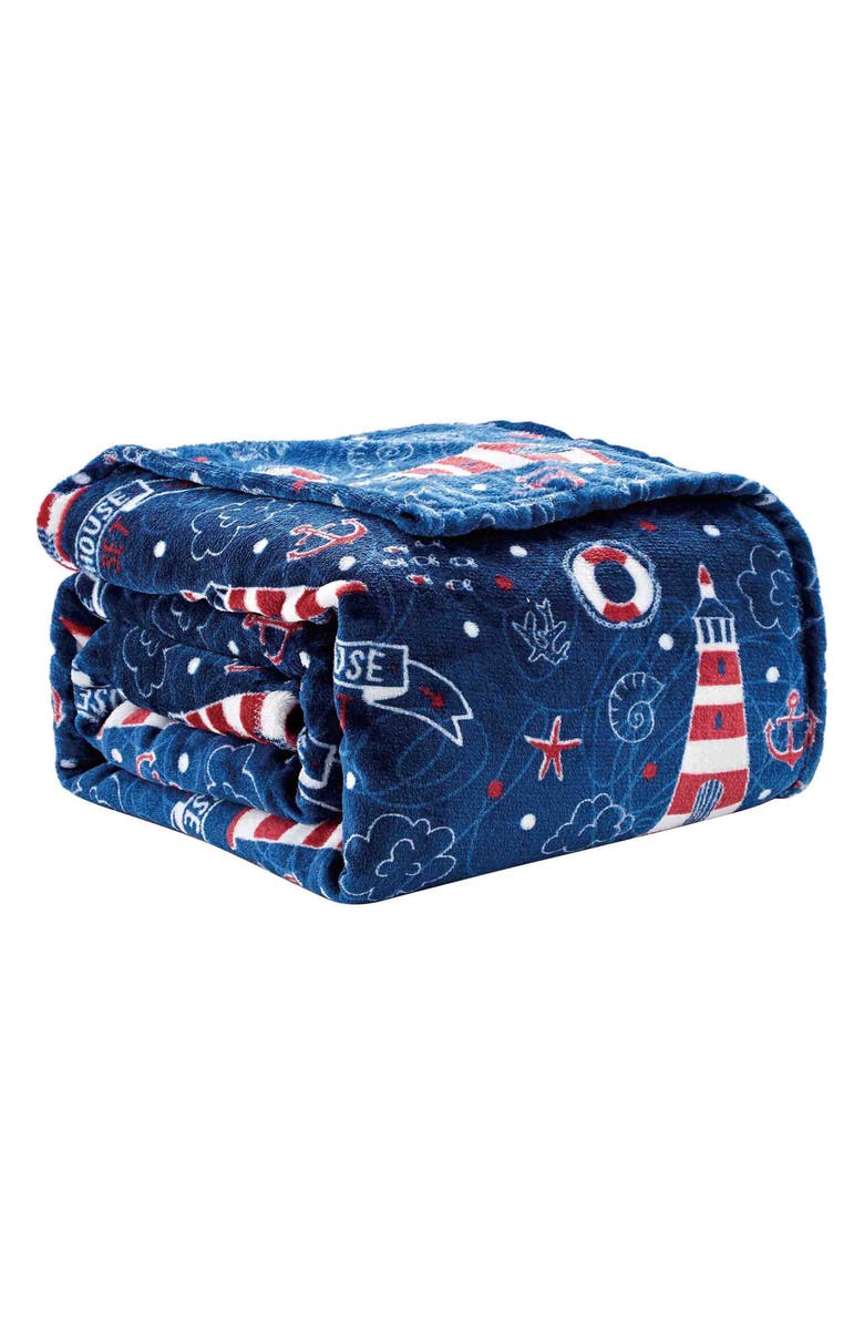 Luxury Home Lighthouse Plush Throw Blanket, Main, color, Multi