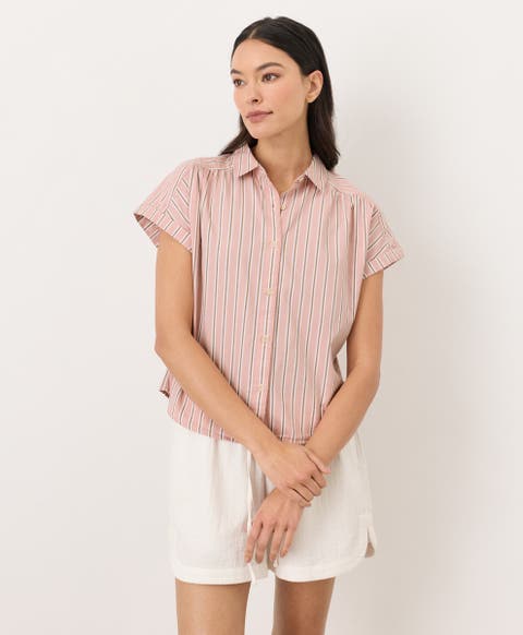Organic Cotton All Day Poplin Shirred Shirt