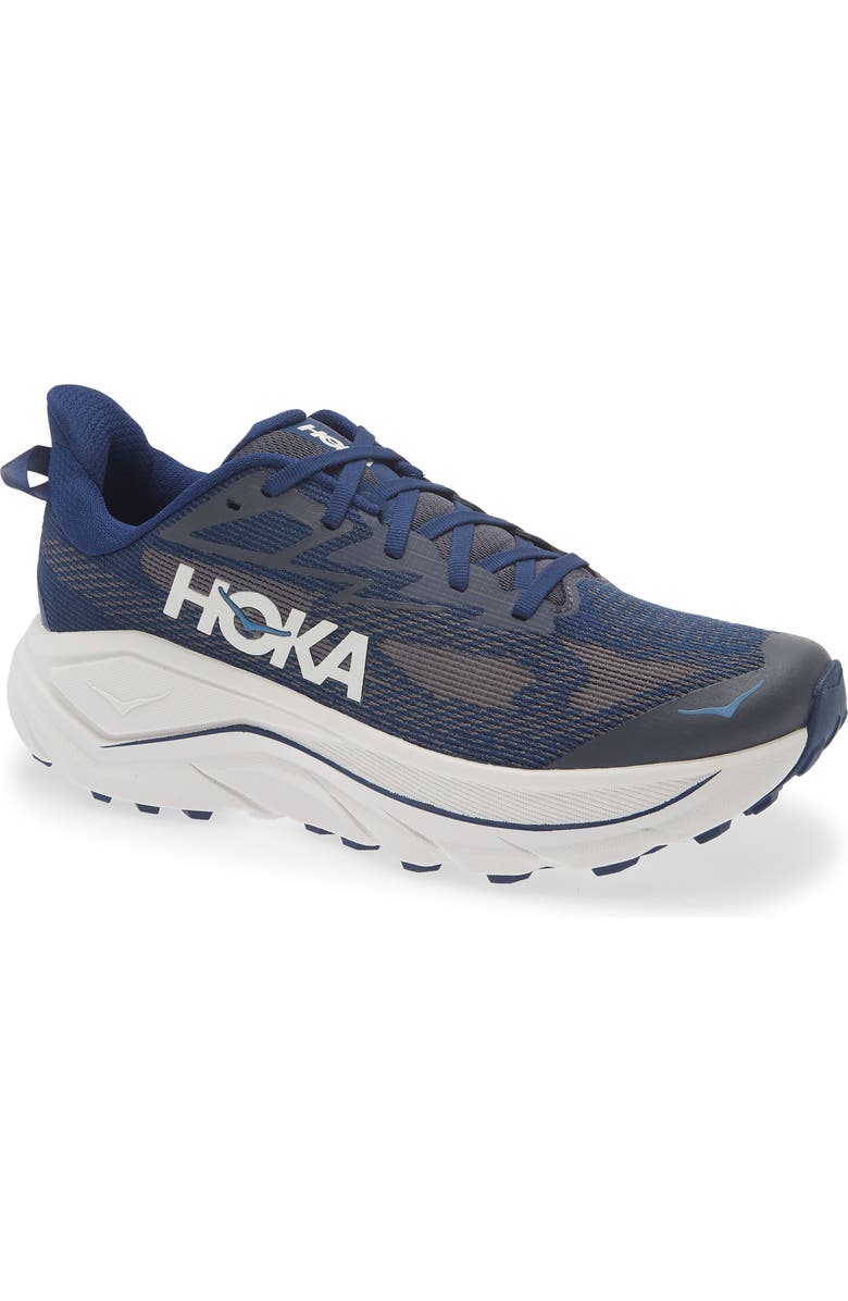 HOKA Challenger 8 Trail Running Shoe, Main, color, Midnight Blue / Grout
