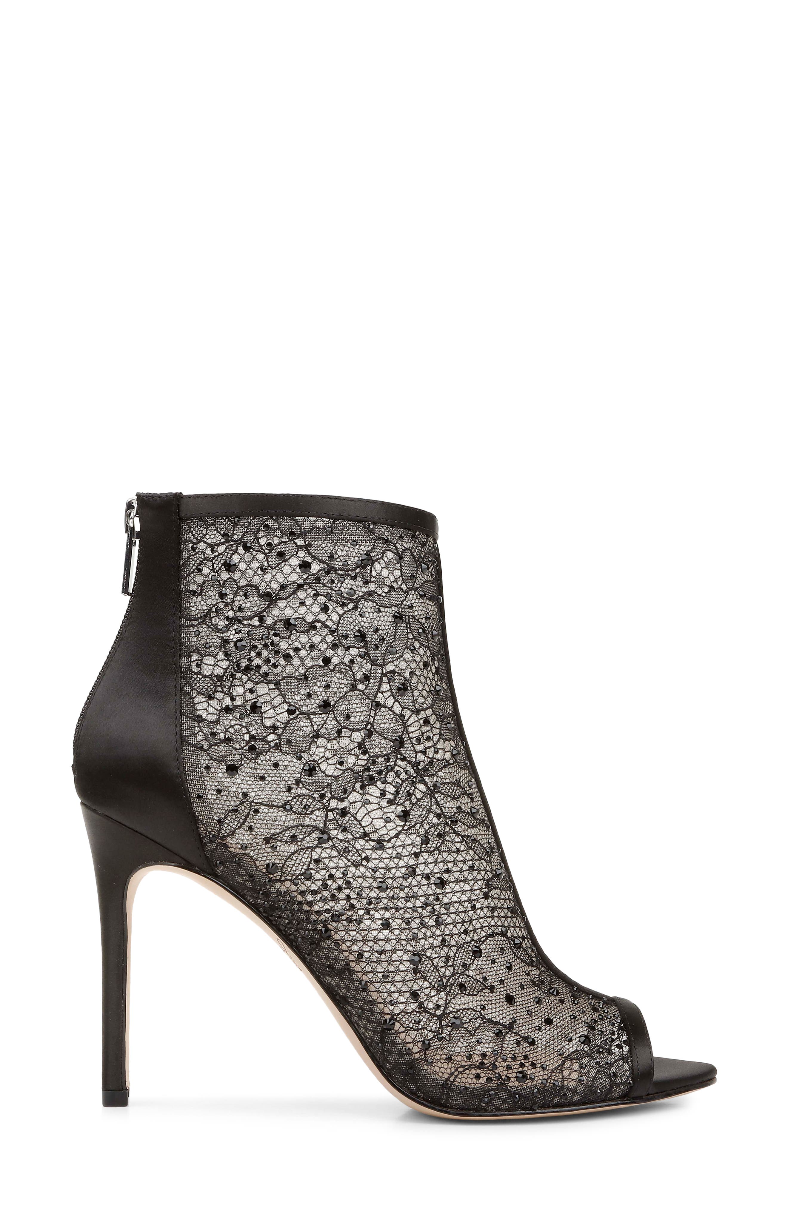 Jewel Badgley Mischka Jewel Crystal Embellished Lace Bootie, Alternate, color, 