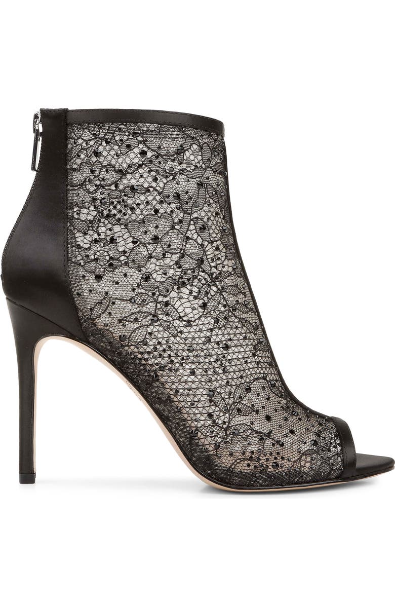 Jewel Badgley Mischka Jewel Crystal Embellished Lace Bootie, Alternate, color,