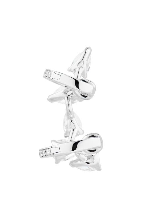 Repossi Serti Sur Vide Diamond Single Earring In Silver