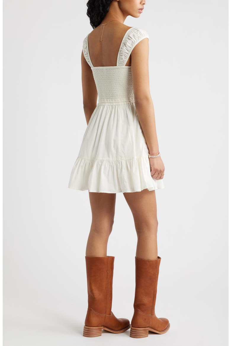 Cap Sleeve Cotton Minidress, Alternate, color, IVORY