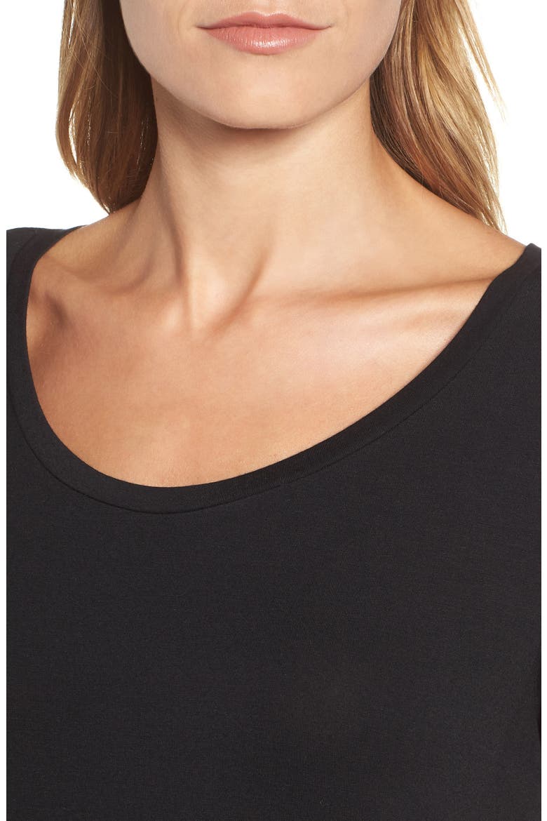 Short Sleeve Shirttail Tee, Alternate, color, BLACK