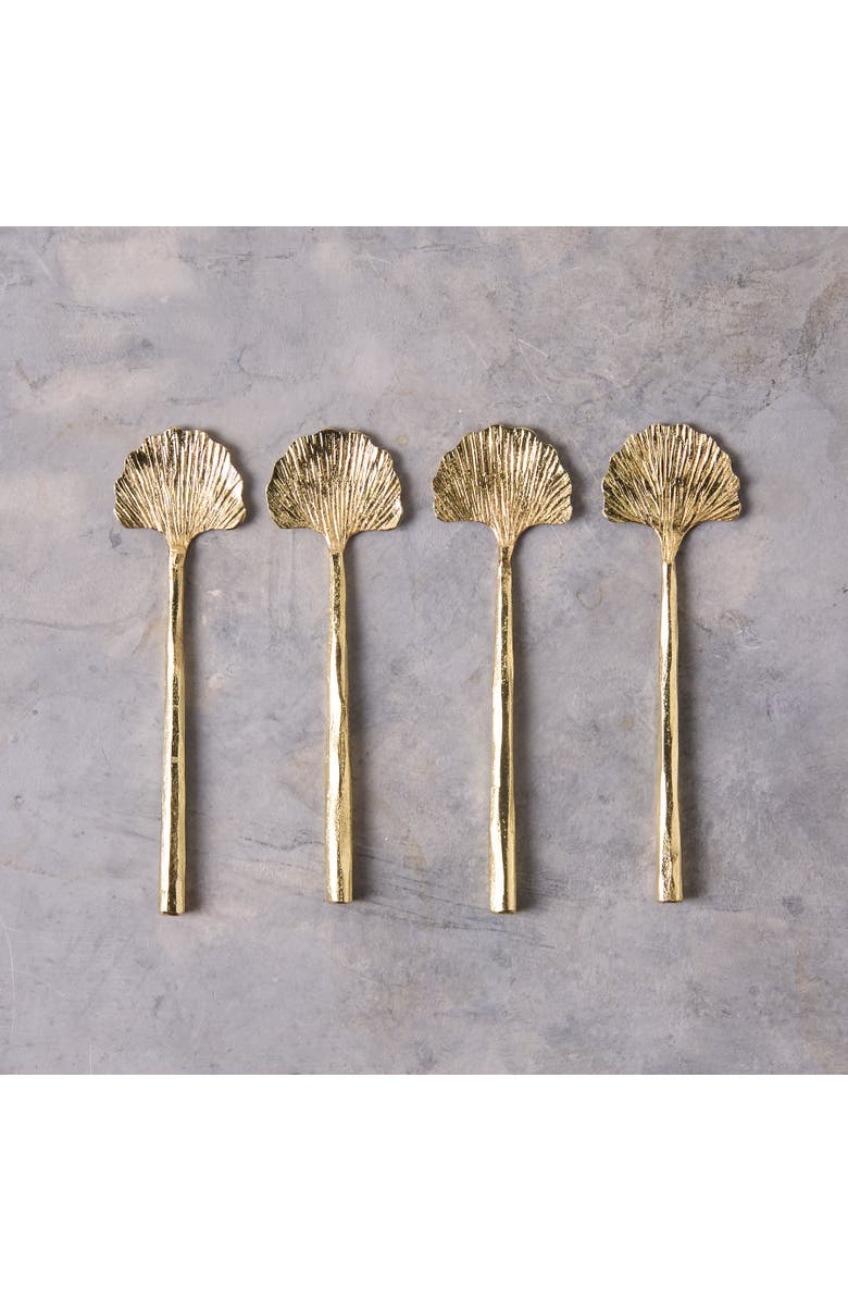 Be Home Gingko Mini Spoons -Set of 4, Alternate, color, Gold