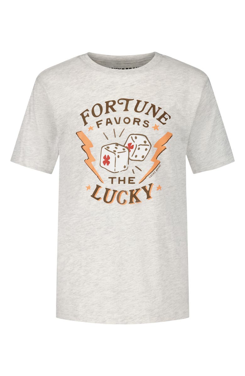 Lucky Brand Kids' Fortune Short Sleeve Graphic T-Shirt, Main, color, Oatmeal Heather