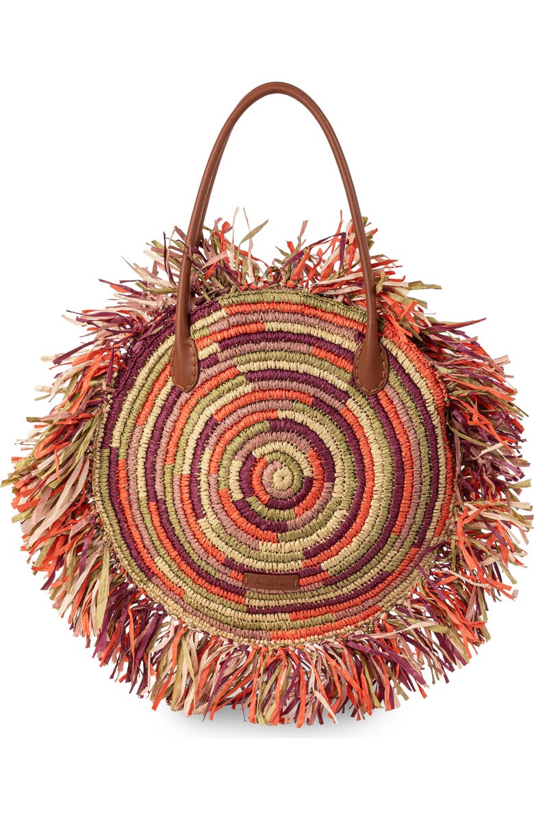 Sam Edelman Lily Fringe Circular Tote, Alternate, color, Rust