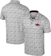COLOSSEUM Men's Colosseum White Arkansas Razorbacks Big & Tall It's Time! Allover Printed Polo