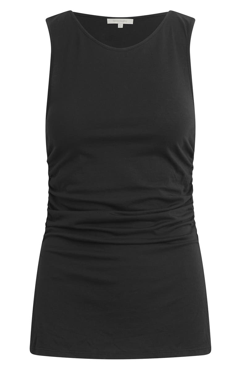 Favorite Daughter The Smooth Operator Ruched Cotton & Modal Tank, Alternate, color, Black