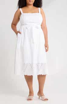 Julia Jordan Tie Waist Cotton Gauze Maxi Dress