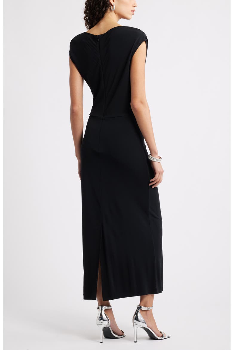 Draped Matte Jersey, Alternate, color, BLACK
