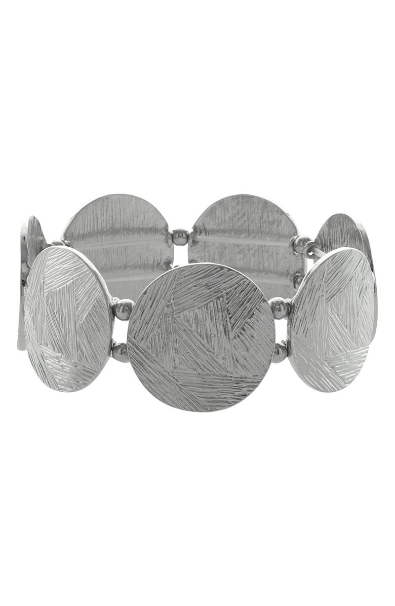 OLIVIA WELLES Birdie Stretch Bracelet, Main, color, Silver