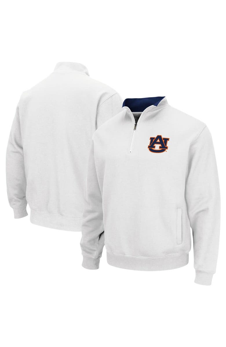 COLOSSEUM Men's Colosseum White Auburn Tigers Tortugas Logo Quarter-Zip Pullover Jacket, Alternate, color, White