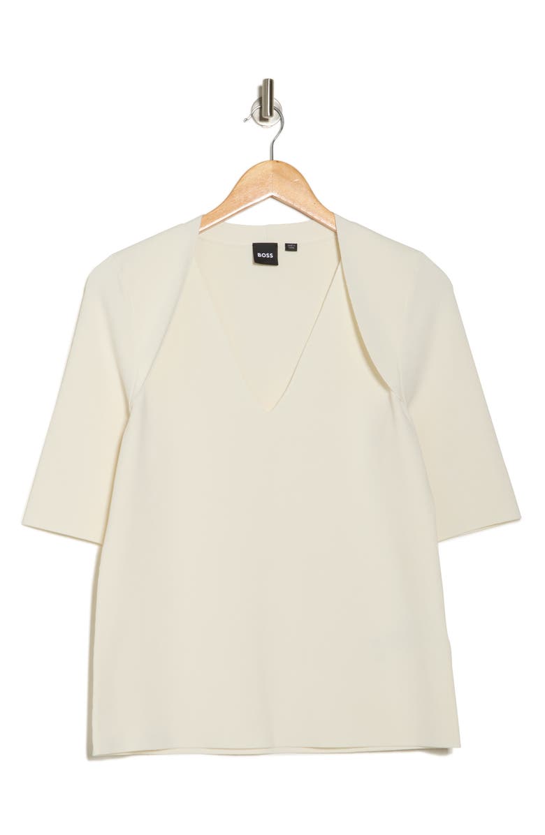 BOSS Fezania Lap Shoulder Knit Top, Alternate, color,