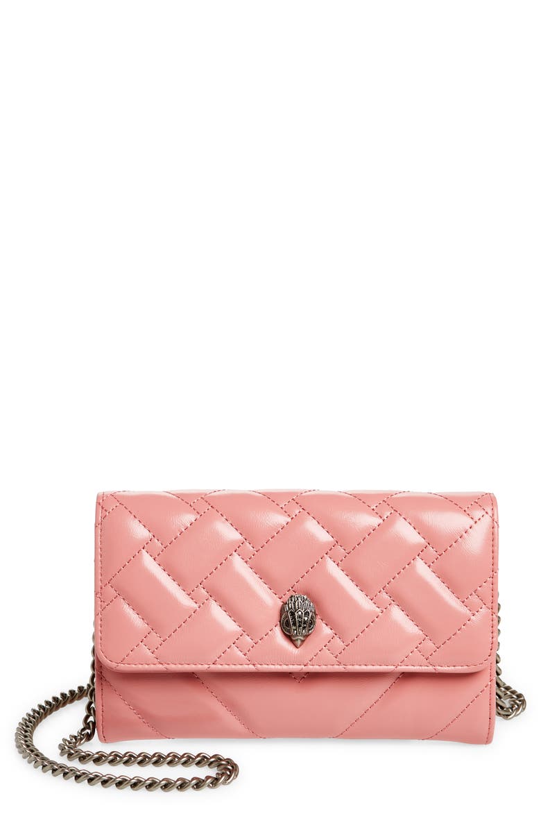 Kurt Geiger London Kensington Quilted Leather Wallet on a Chain, Main, color,