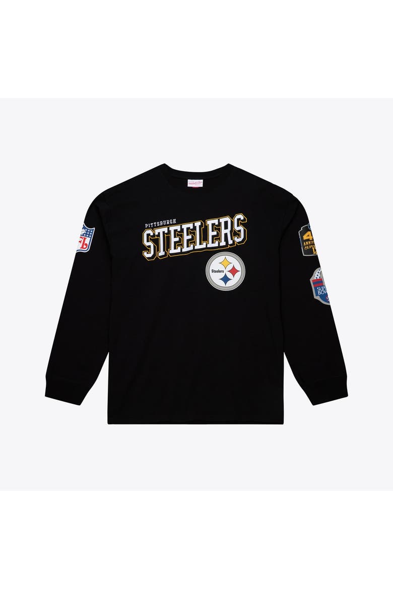 Men's Mitchell & Ness  Black Pittsburgh Steelers Big & Tall Training Camp Long Sleeve T-Shirt, Main, color, Black