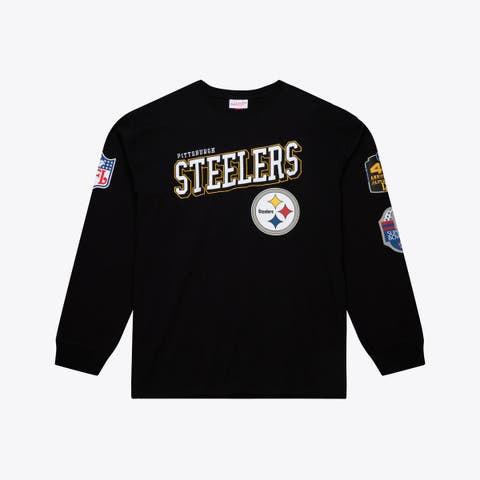 Men's Mitchell & Ness  Black Pittsburgh Steelers Big & Tall Training Camp Long Sleeve T-Shirt