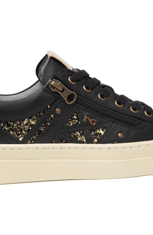 Nerogiardini Glitter Side Zip Platform Sneaker In Black