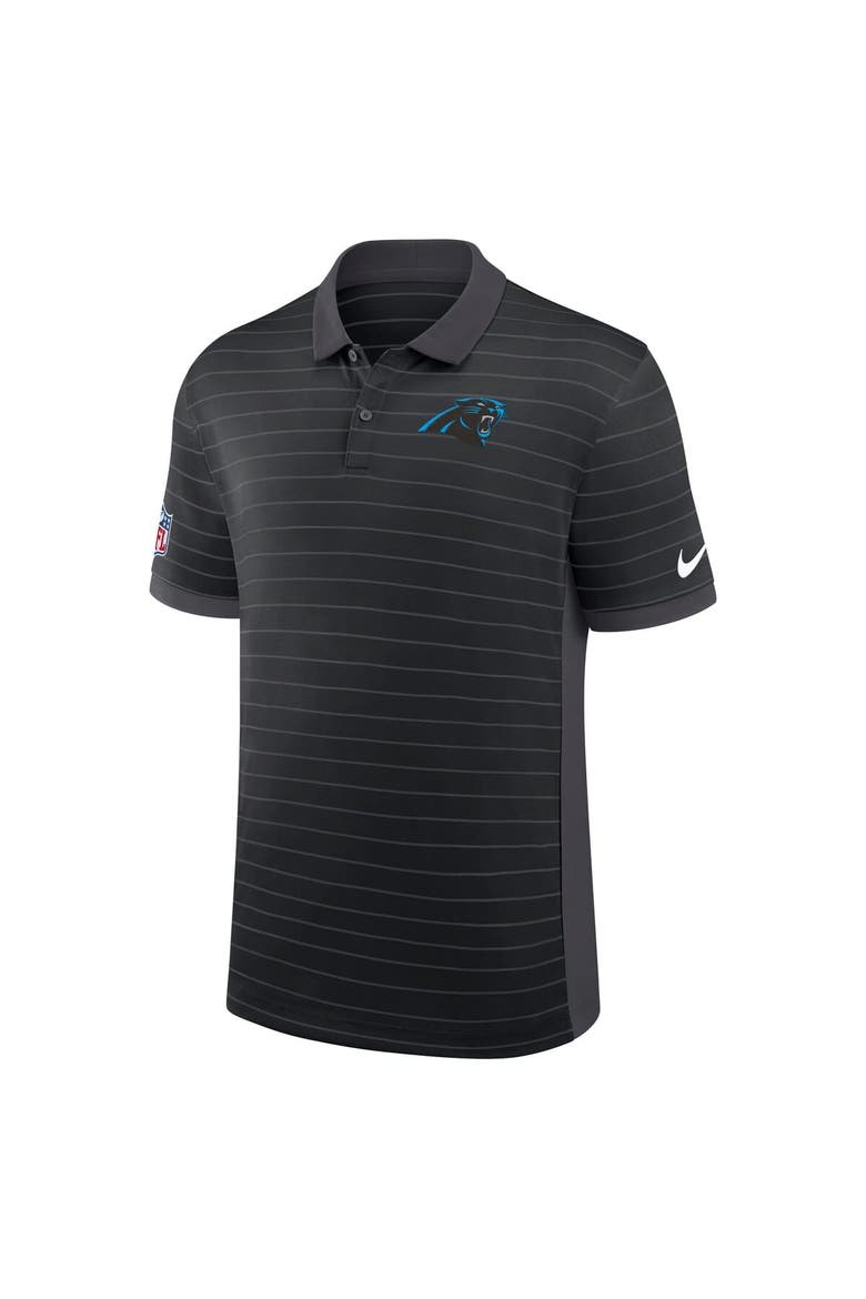 Men's Nike Black Carolina Panthers Sideline Victory Stripe Performance Polo, Alternate, color, Black