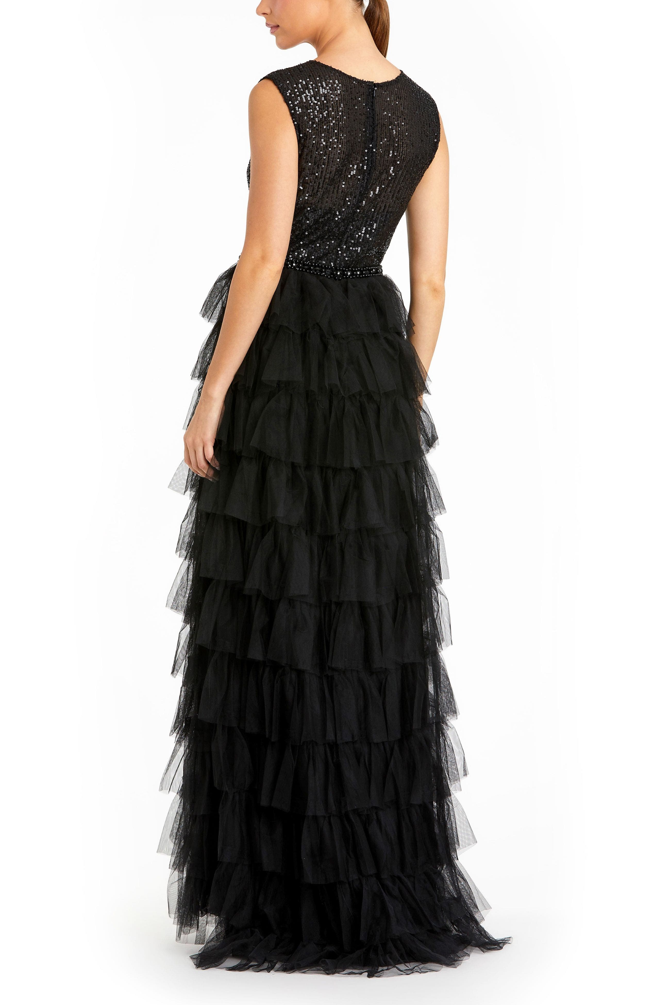 Ruffle Tiered Sequin High Neck Gown - image 2