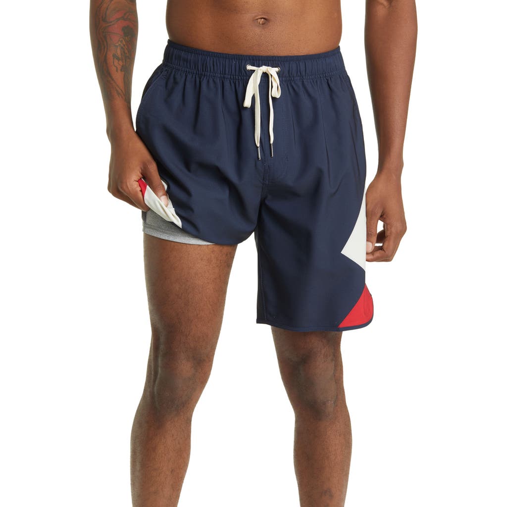 Fair Harbor The Anchor Swim Trunks In Red Mc