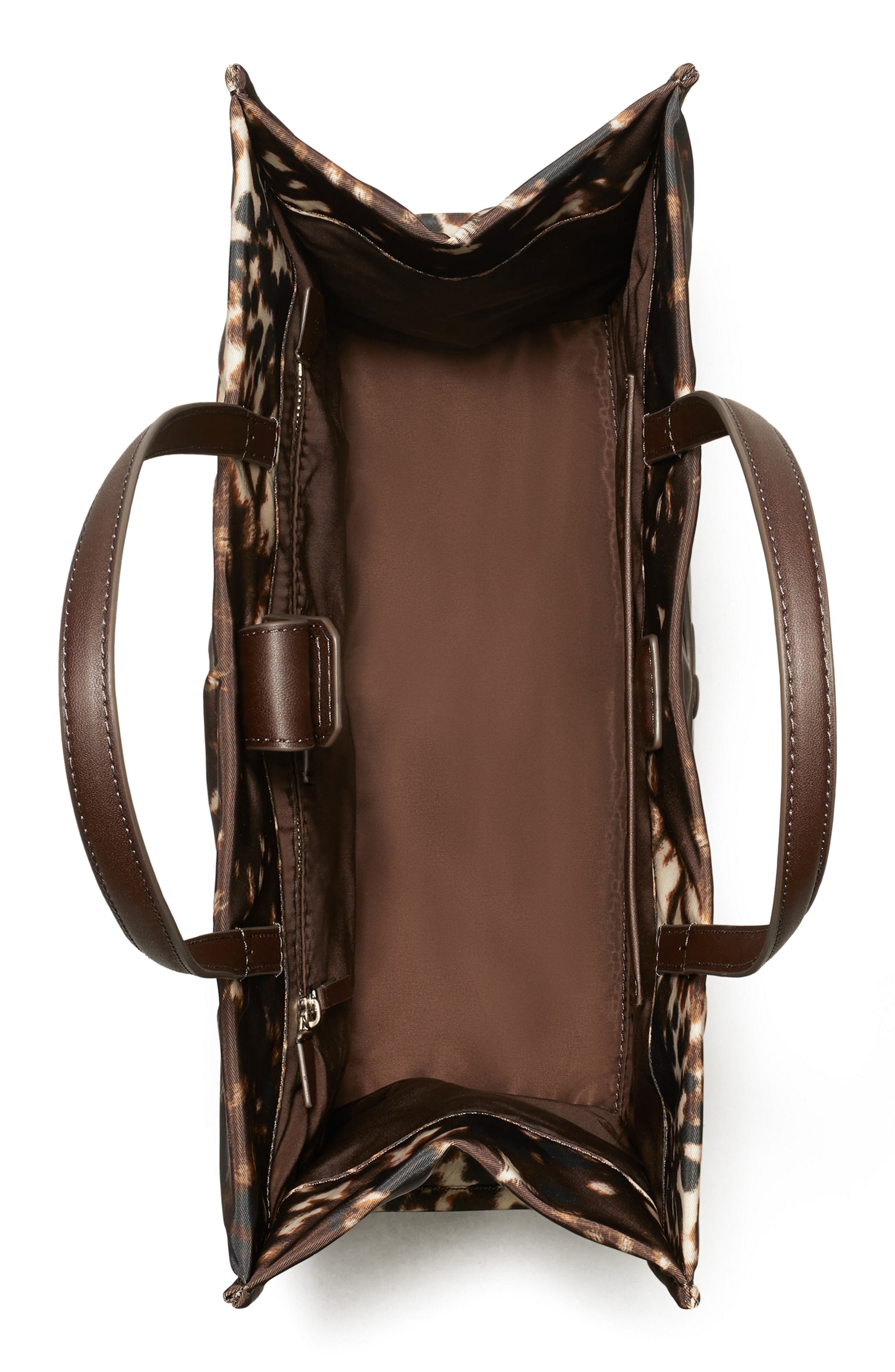 Tory Burch Small Ella Printed Tote, Alternate, color, Fall Fawn