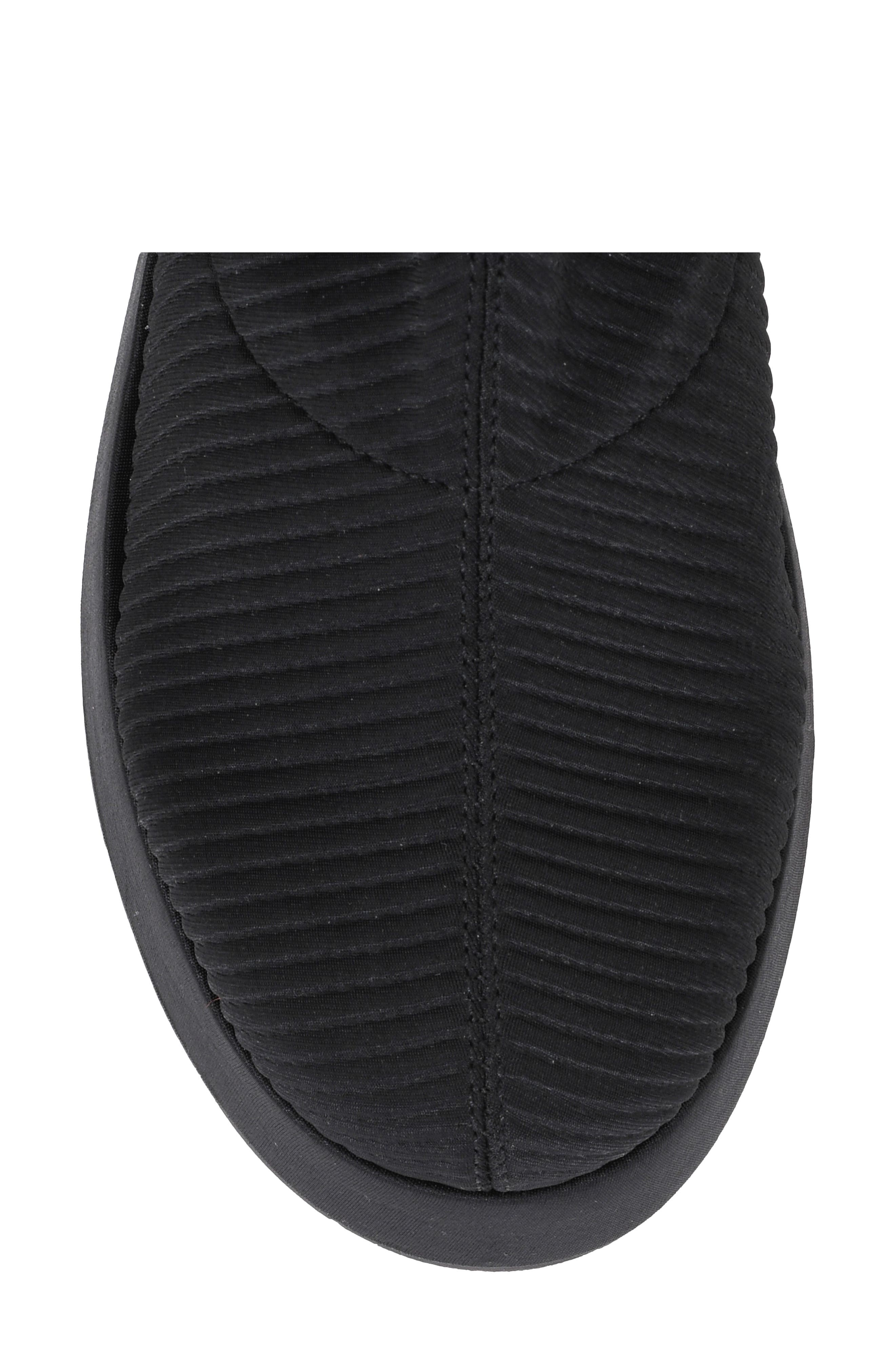 Koko Ribbed Stretch Wedge Bootie, Alternate, color, BLACK