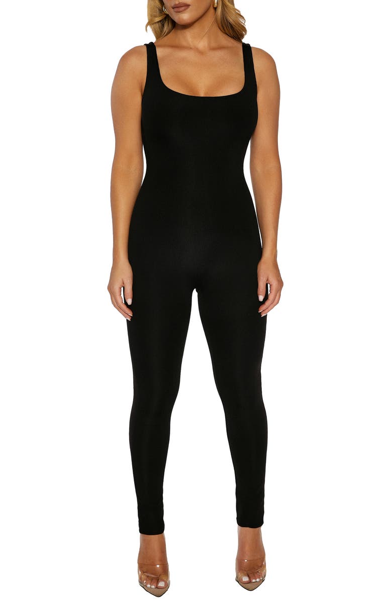 Naked Wardrobe Sleeveless Ribbed Jumpsuit, Main, color, 