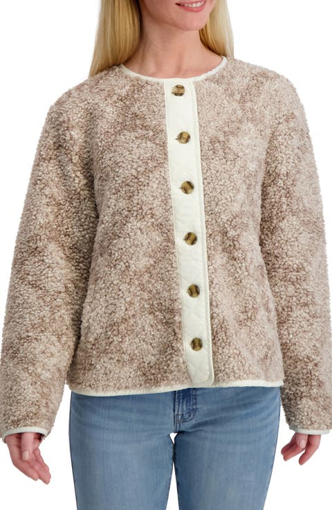 Faux Shearling Button Front Jacket