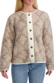 Lucky Brand Faux Shearling Button Front Jacket