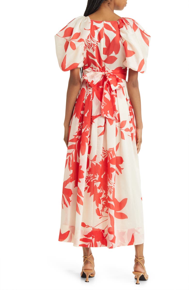 & Other Stories Floral Print Puff Sleeve Dress, Alternate, color, 