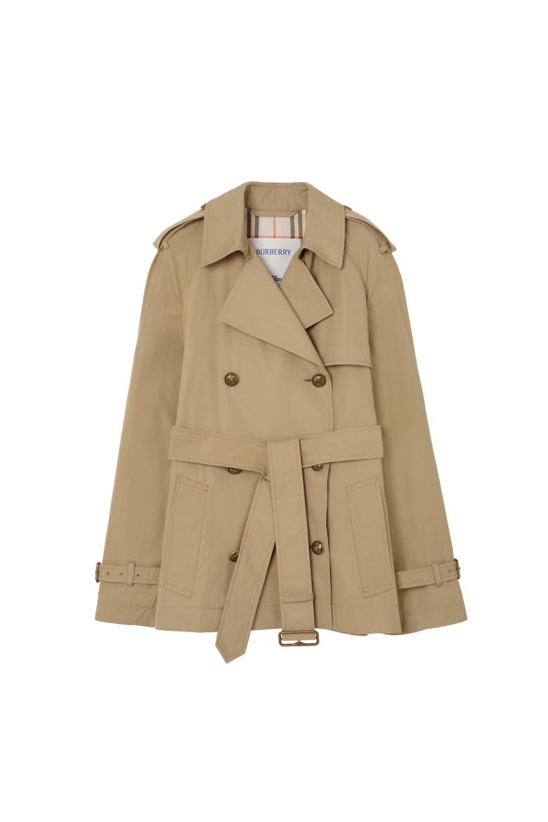Short Lightweight Cotton Belgravia Trench Coat, Alternate, color, Sparrow beige