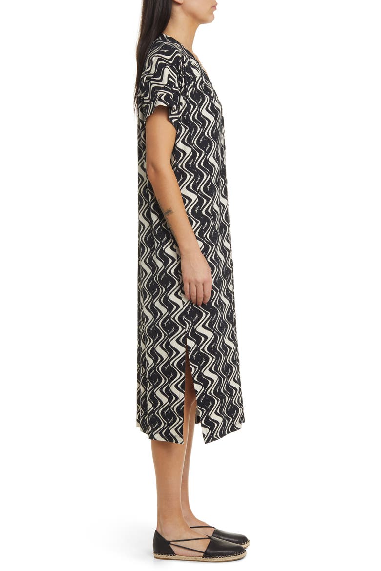 Odera Abstract Print Shift Dress, Alternate, color, BLACK