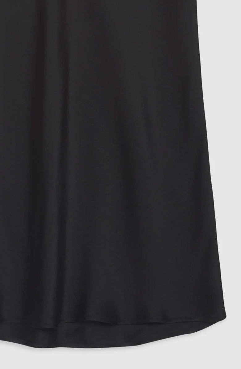 ANINE BING Bar Silk Skirt, Alternate, color, Black