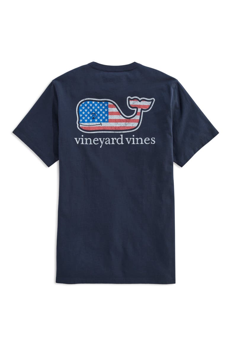 Whale Flag Cotton Graphic T-Shirt, Alternate, color, VINEYARD NAVY