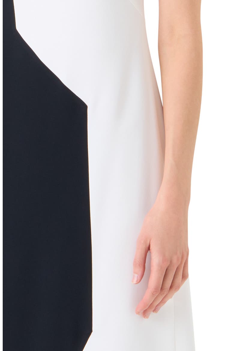 High Plains Colorblock Crepe One-Shoulder Dress, Alternate, color, BLACK-ECRU