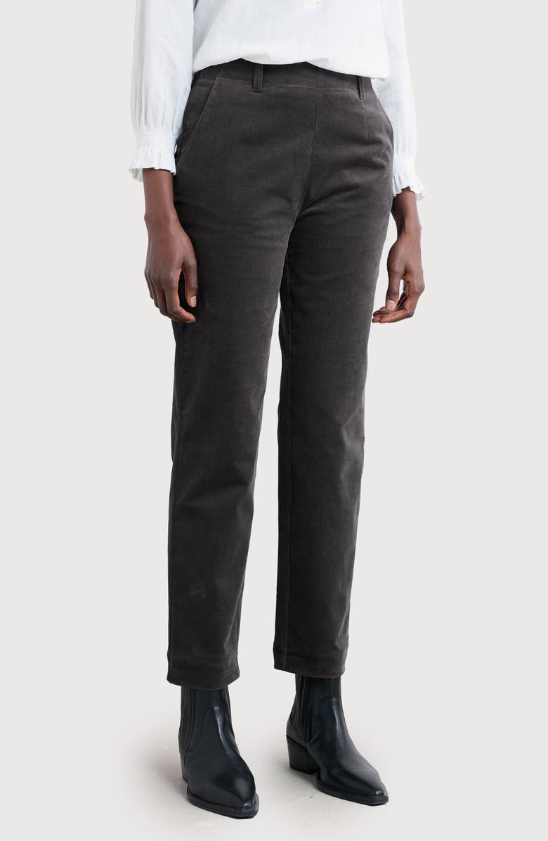 Seasalt Cornwall Crackington Sailor Button Crop Pull-On Pants, Main, color, Coal