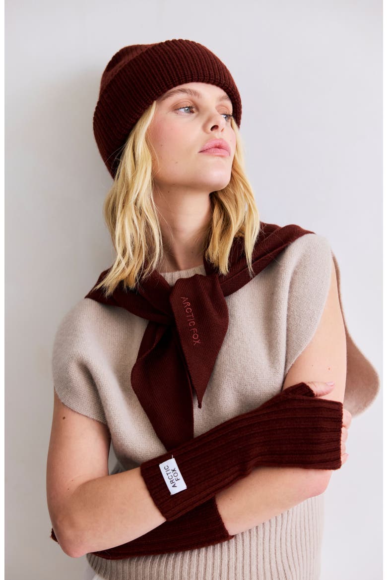 The Merino Wool Triangle Scarf, Alternate, color, DARK WALNUT BROWN