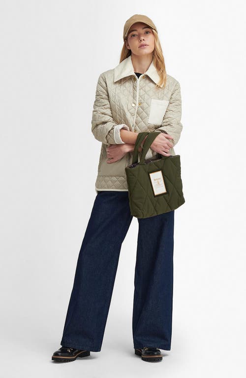 Barbour Fleur Quilted Jacket In Light Sand/blanc
