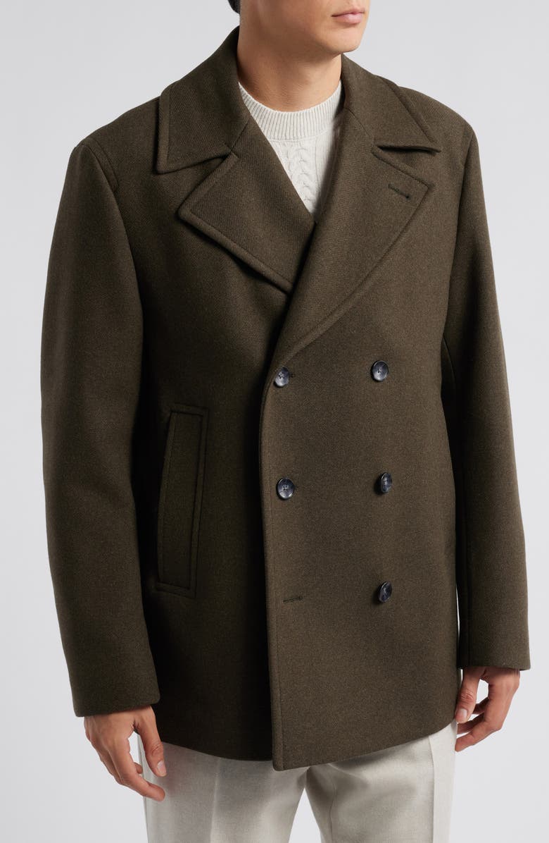 BOSS Clay Stretch Wool Blend Peacoat, Alternate, color,