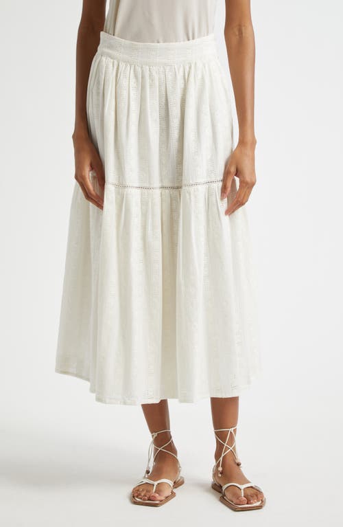 Mille Betty Embroidered Maxi Skirt In White